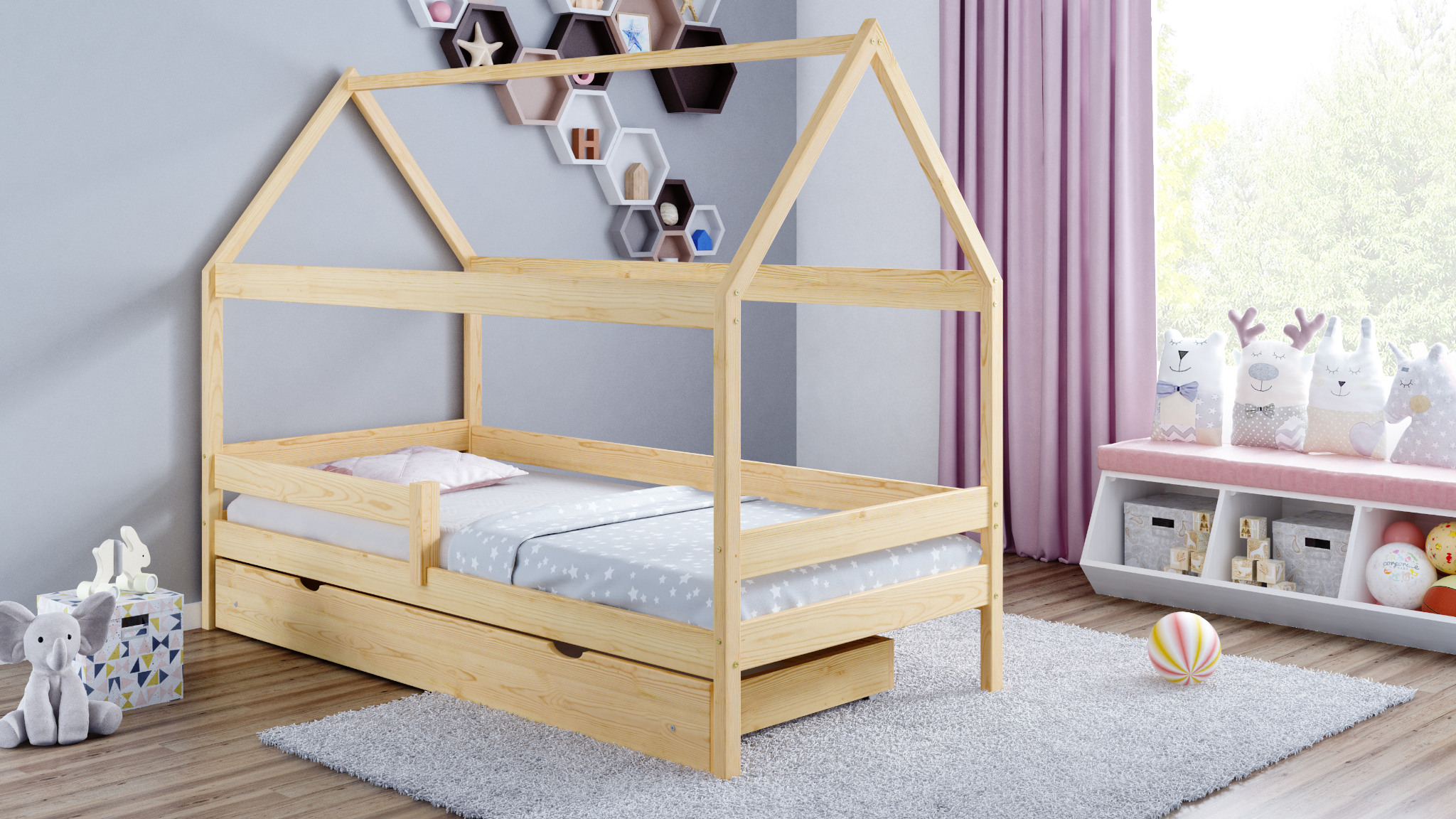 Detská posteľ Domček 160x80 s úložným priestorom 