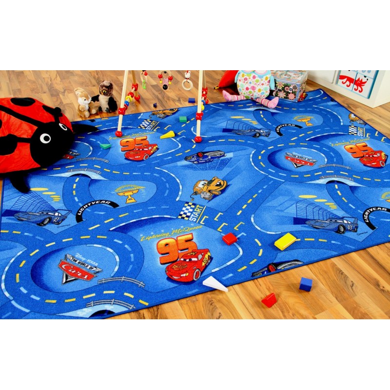 Dětský koberec 200x300 cm CARS modrý
