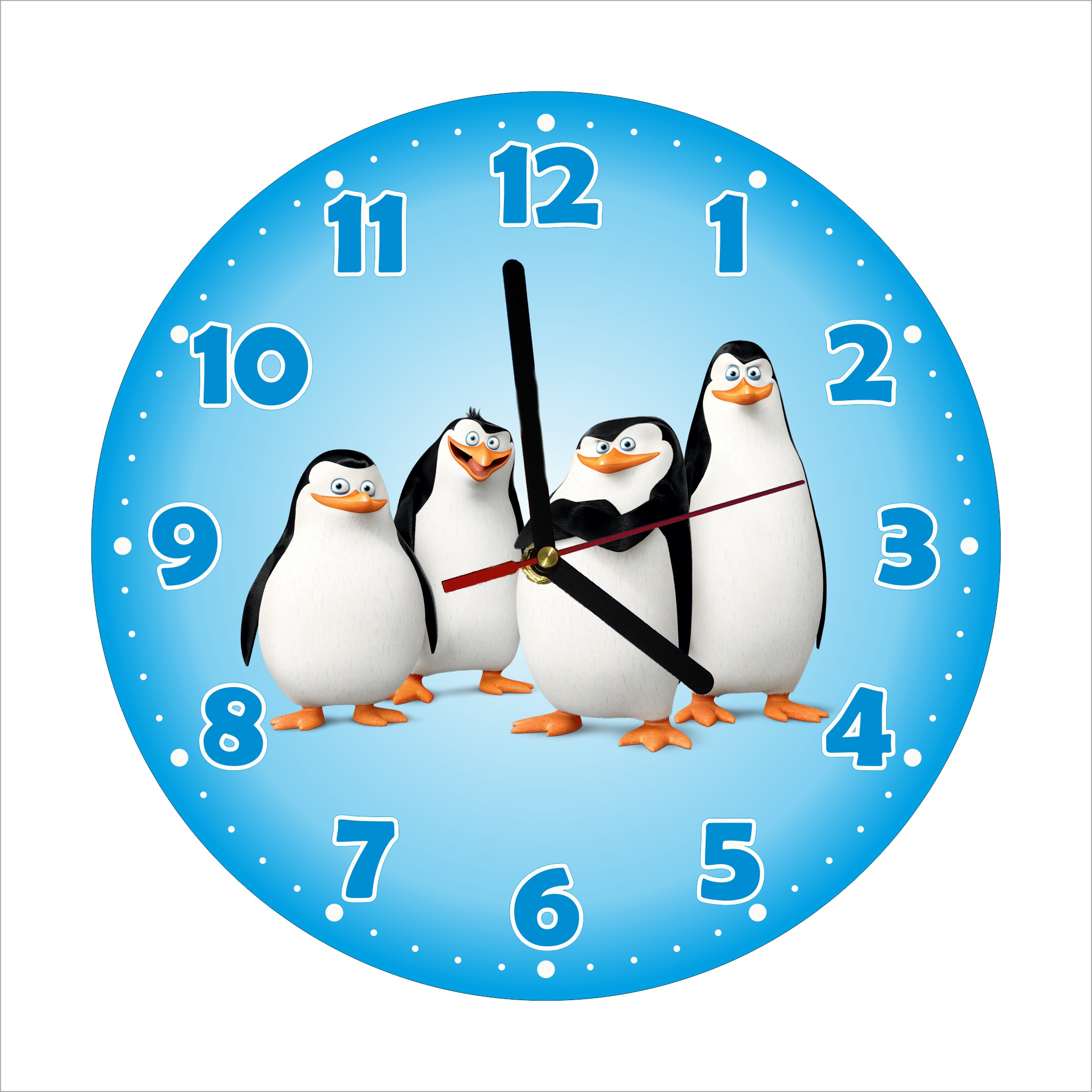 Detské nástenné hodiny Tučniaci
