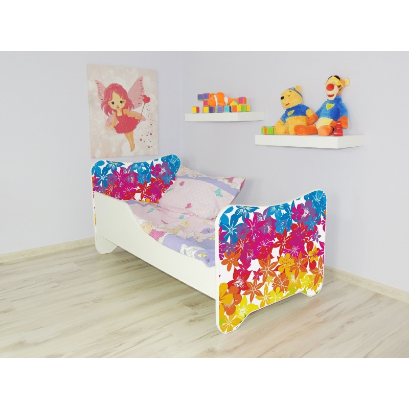 Detská posteľ s obrázkom 140x70 - Kvety