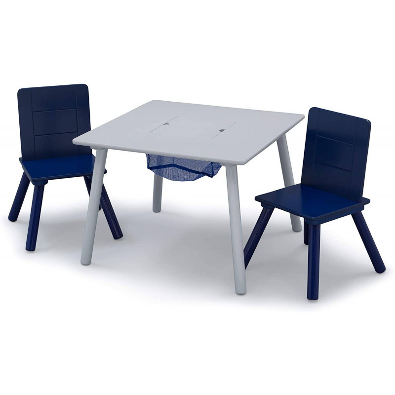 Detský stôl so stoličkami Šedo-modrý