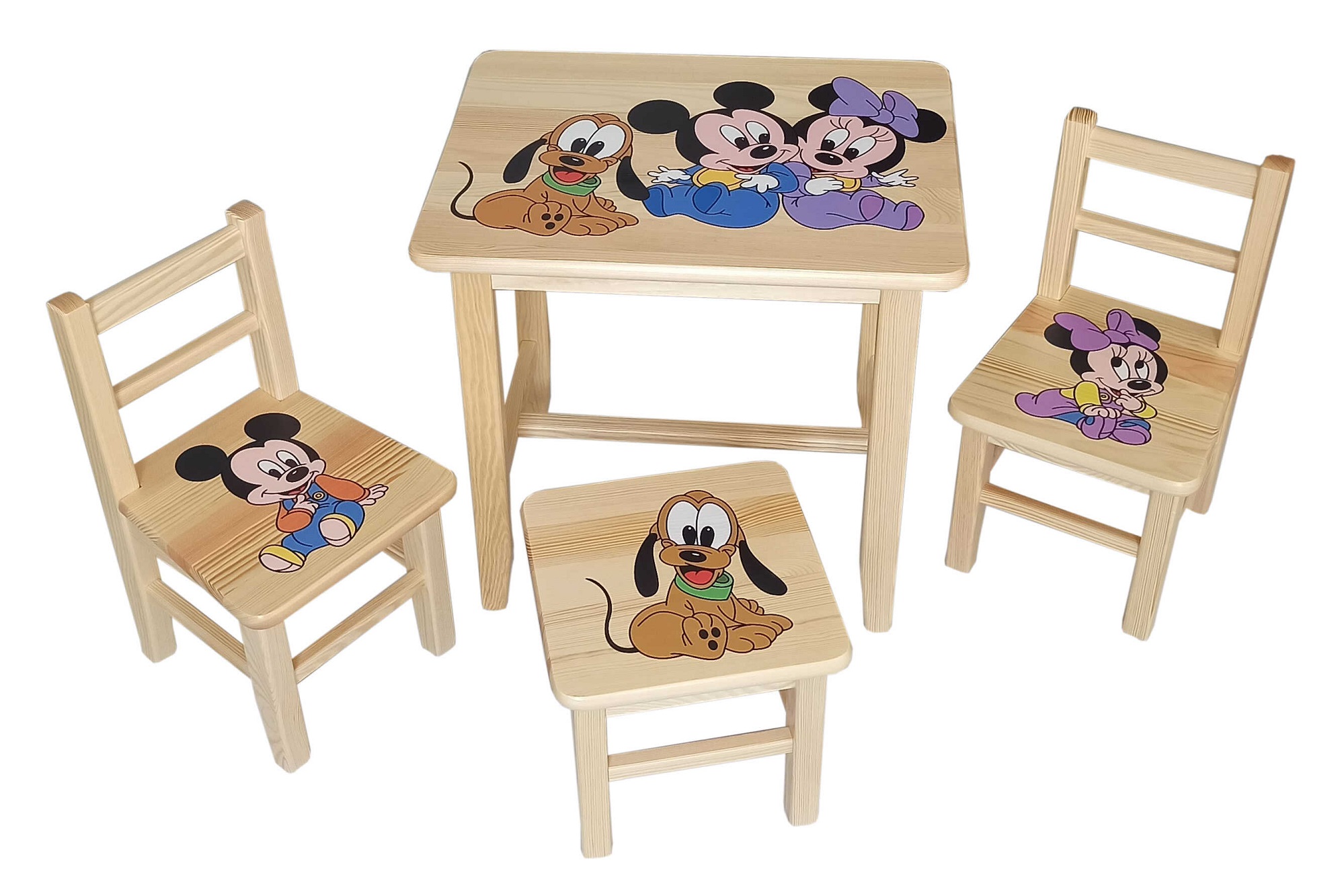 Detský stôl s stoličkami mickey + malý stolček zadarmo !!
