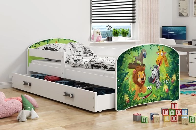 Detská posteľ Luki jungle  160x80 s úložným priestorom