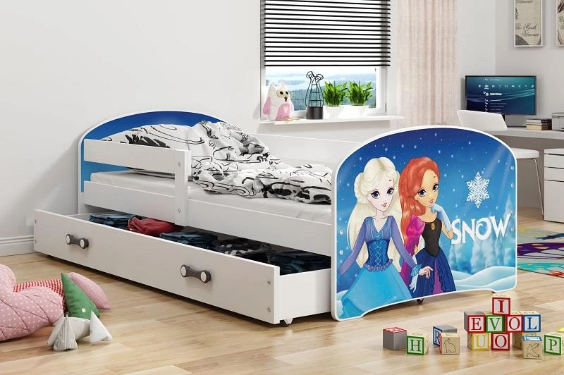 Detská posteľ Luki Ľadové kráľovstvo 160x80 s úložným priestorom