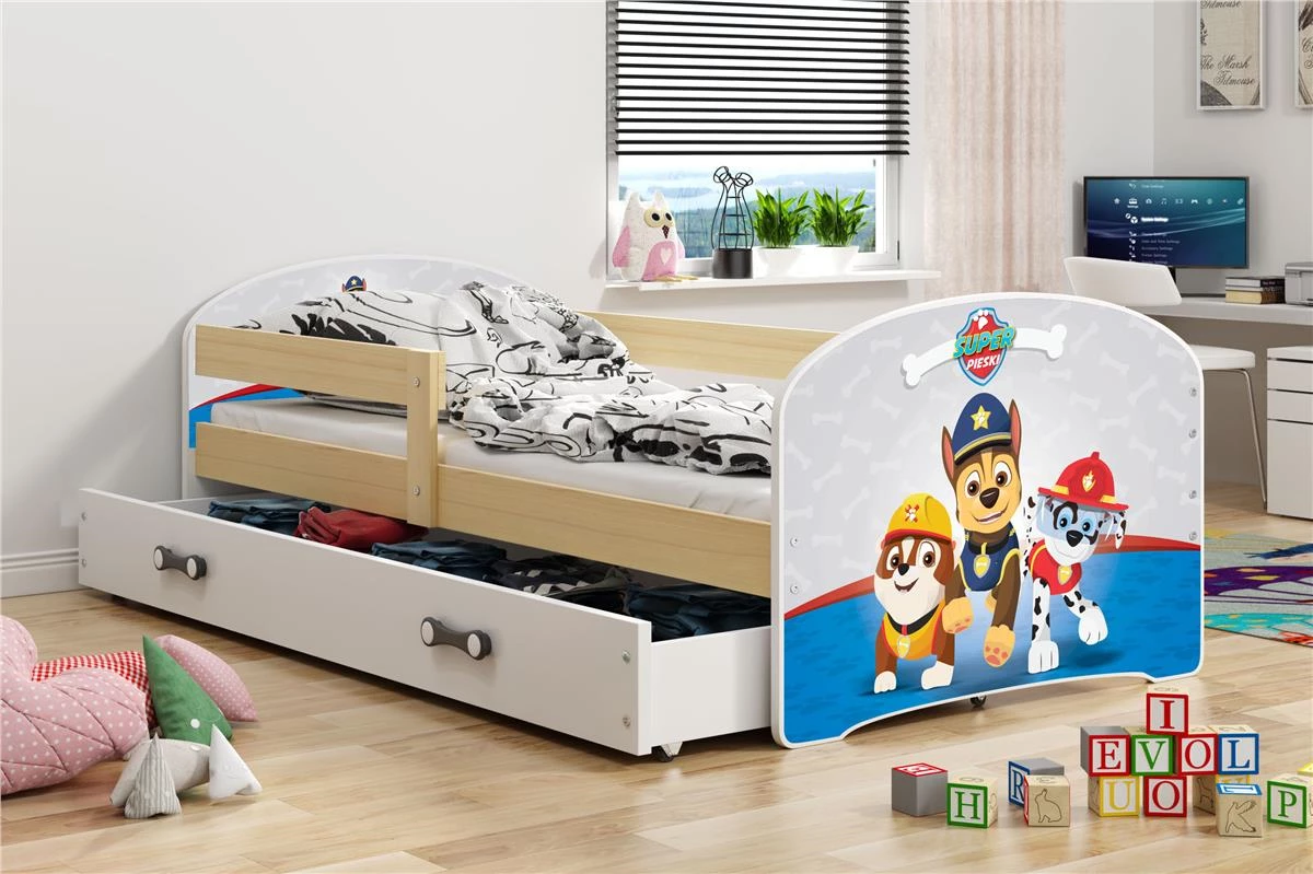 Detská posteľ Luki patrola 160x80 s úložným priestorom
