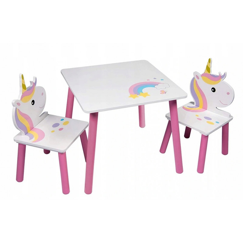 Detský stôl so stoličkami Jednorožec