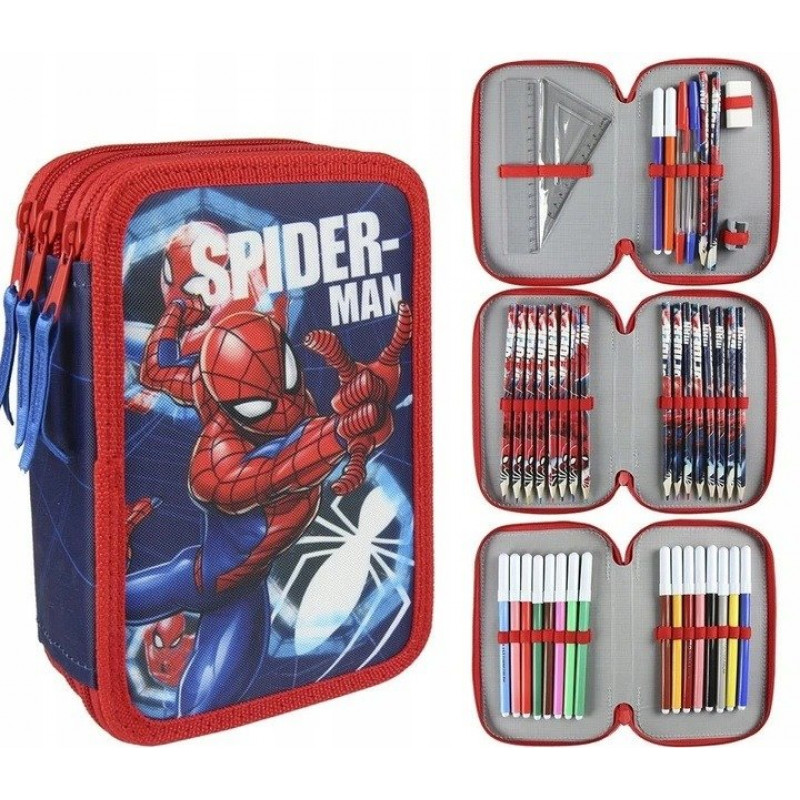 Školský peračník trojposchodový s náplňou Spiderman Spider