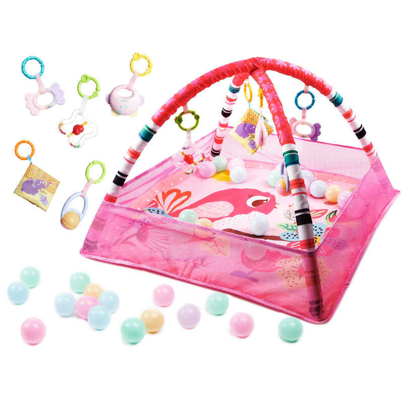 Interaktívna hracia deka s balónikmi ružová