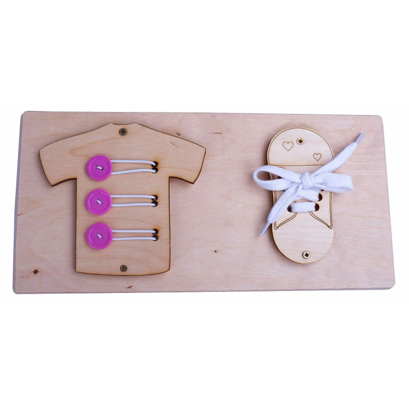 Montessori drevená tabuľka mini - ružová