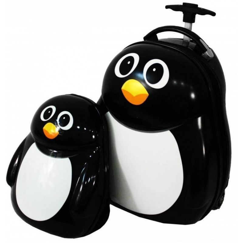 Detský cestovný kufor a batôžik Tučniak 29 l